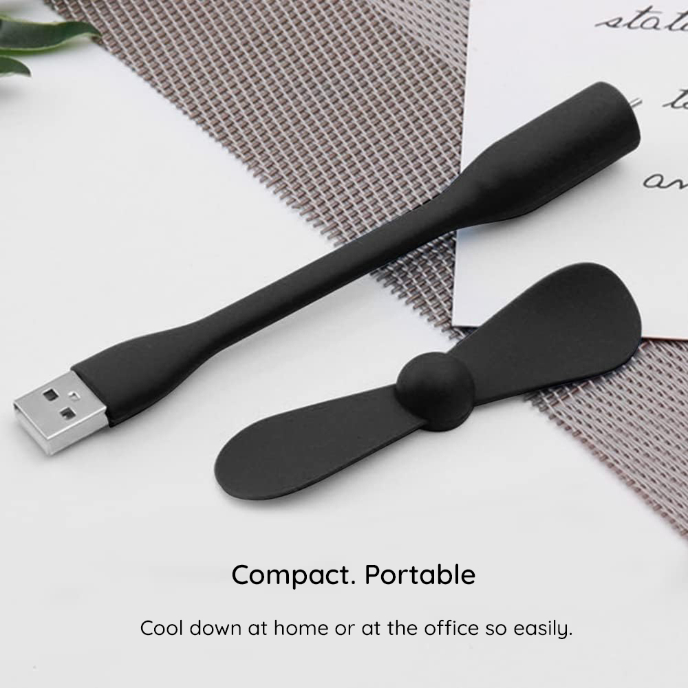 Mini USB-ventilaator (TUF1) - 5V - Must