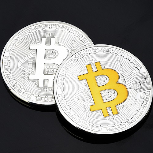 Bitcoin-münt - Kuldne / Sinine