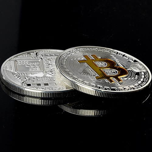 Bitcoin-münt - Kuldne / Sinine