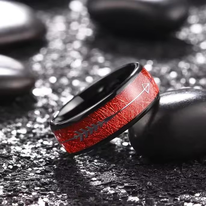 Sõrmus Arrow - Hõbedane / Pruun / 59mm