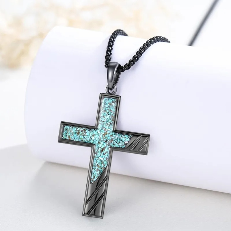 Kaelakee OC-38407 Cross - Sinine / Must