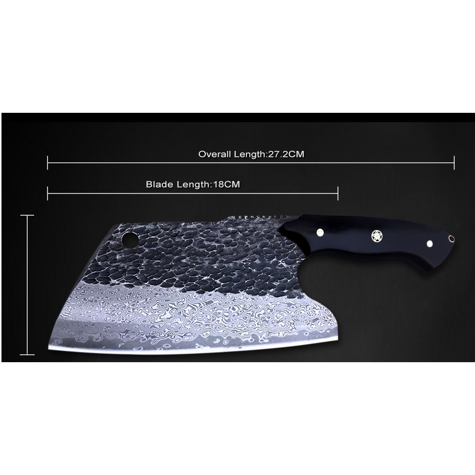 Damaskuse kööginuga HARAHU HI-26690 - Must
