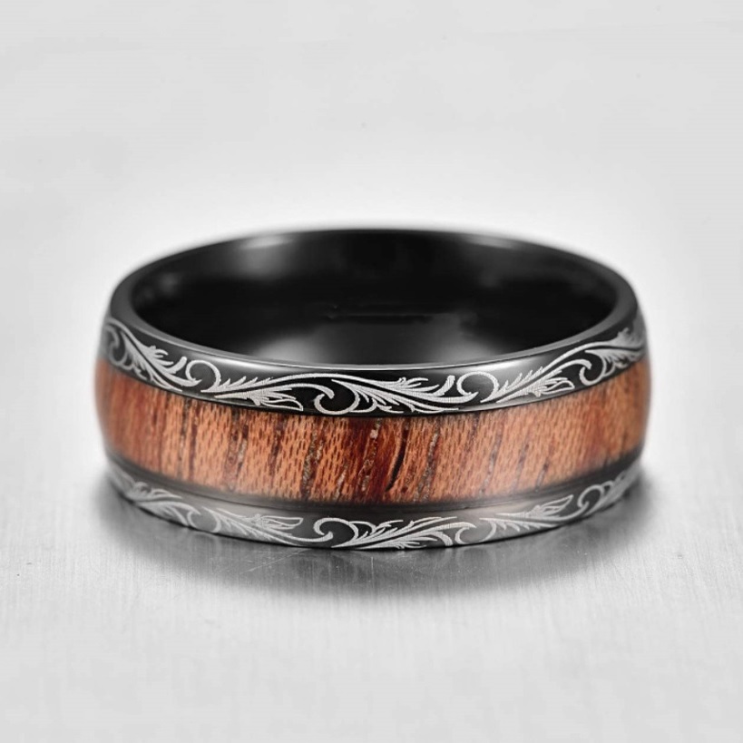 Sõrmus OR-17130 - Must / Kuldne / 59mm