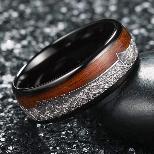Sõrmus Arrow - Hõbedane / Pruun / 59mm