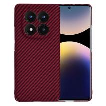 Kaitseümbris süsinikkiudmustriga Xiaomi Redmi Note 14 Pro+ 5G - punane